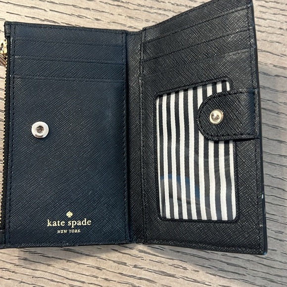 Kate Spade Black Wallet with gold zipper - Picture 2 of 4